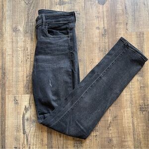 Vince High Waist Faded Black Aged Skinny Jeans 25